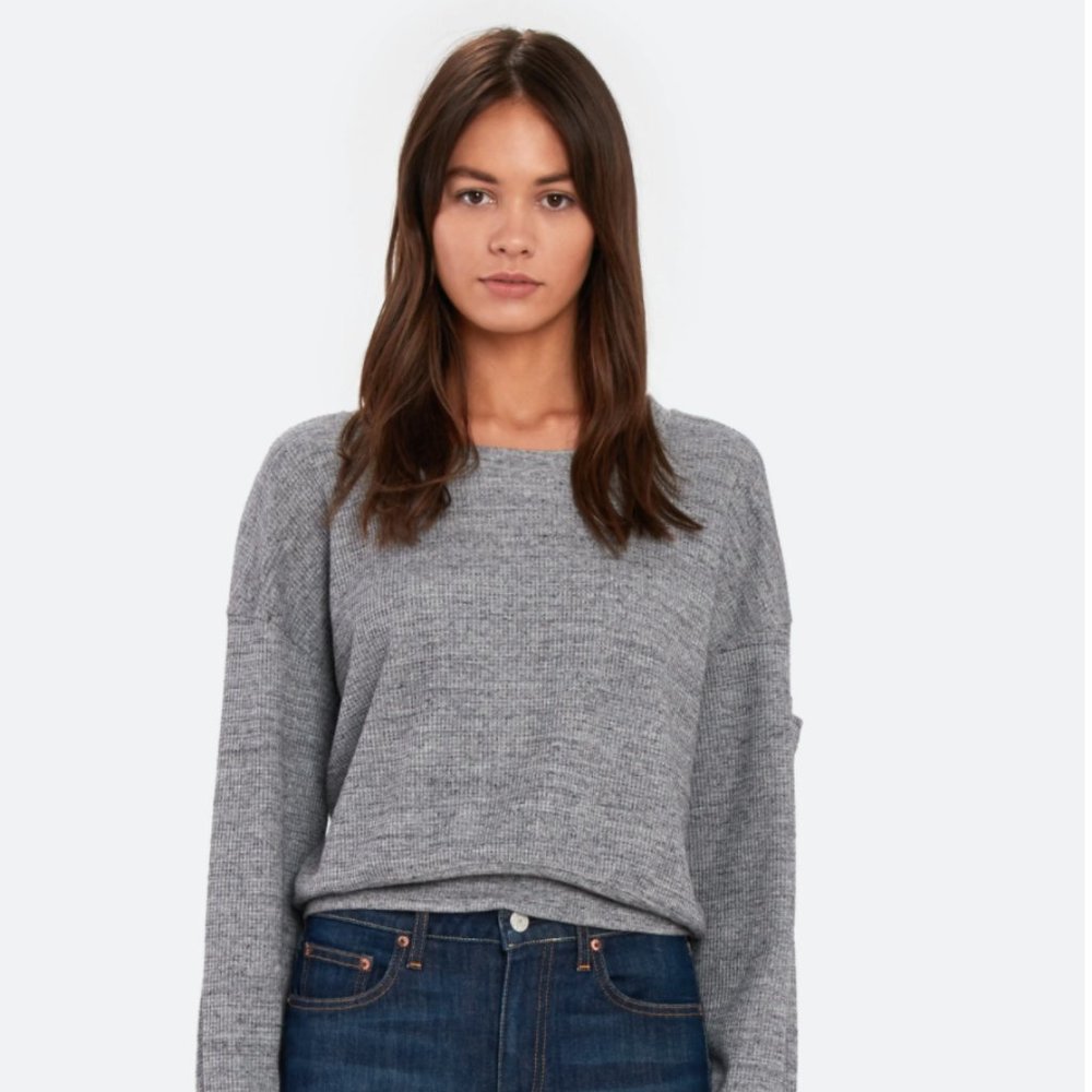 Splendid Top Wedge Thermal Crop Sweater NWT